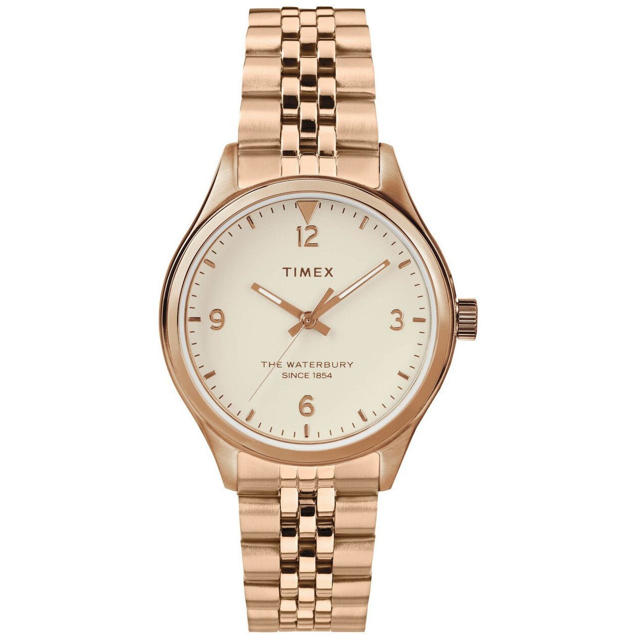Timex Waterbury 34mm Rose Gold Silver SS